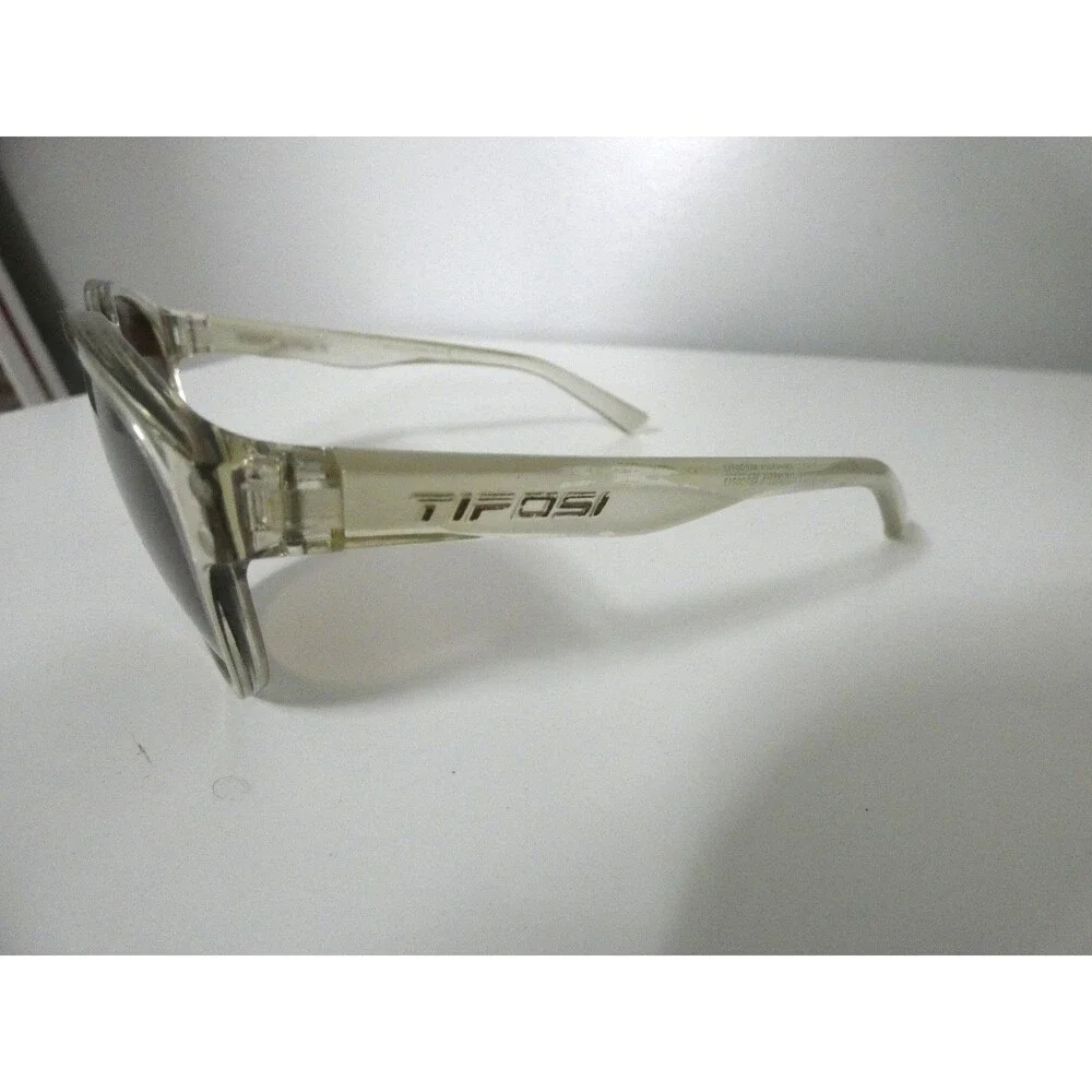 VTG Tifosi Clear Frame Sunglasses Round Brown Lens Thrive SWANK Cycling Golf